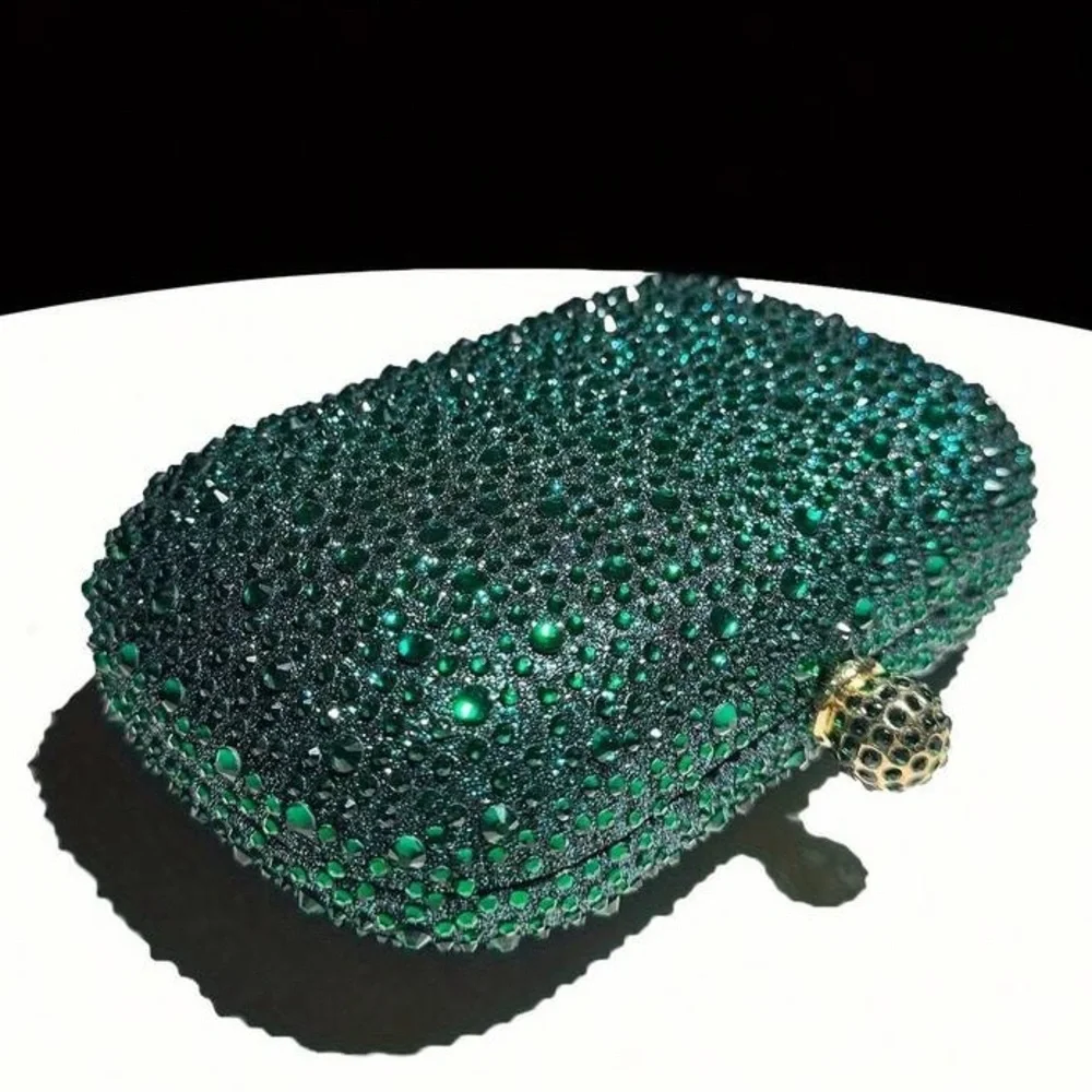 Elegant Gold Crystal Evening Clutch